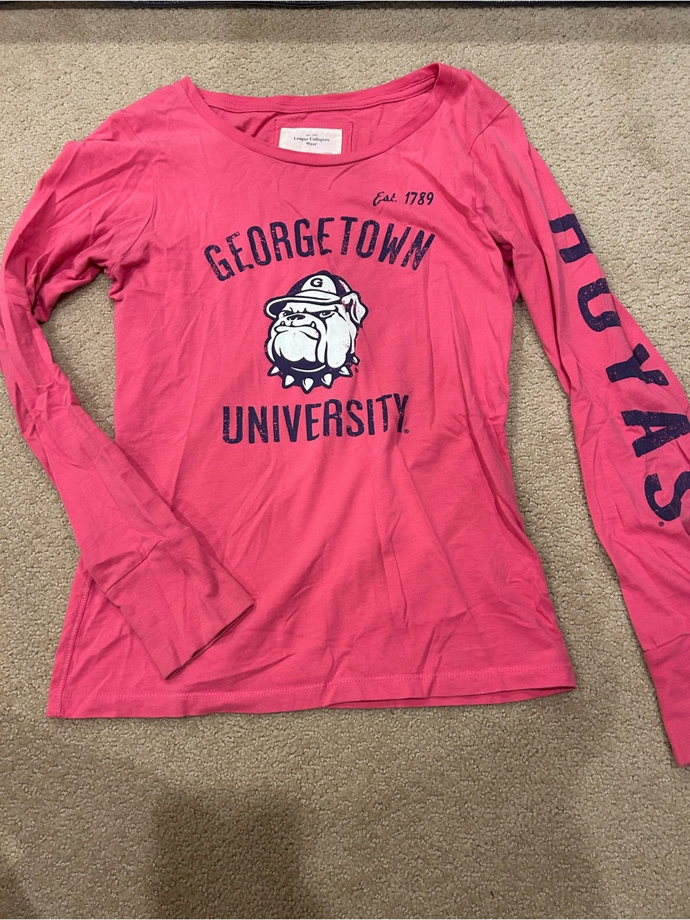 Georgetown University Women's Long-Sleeve Tee in Pink